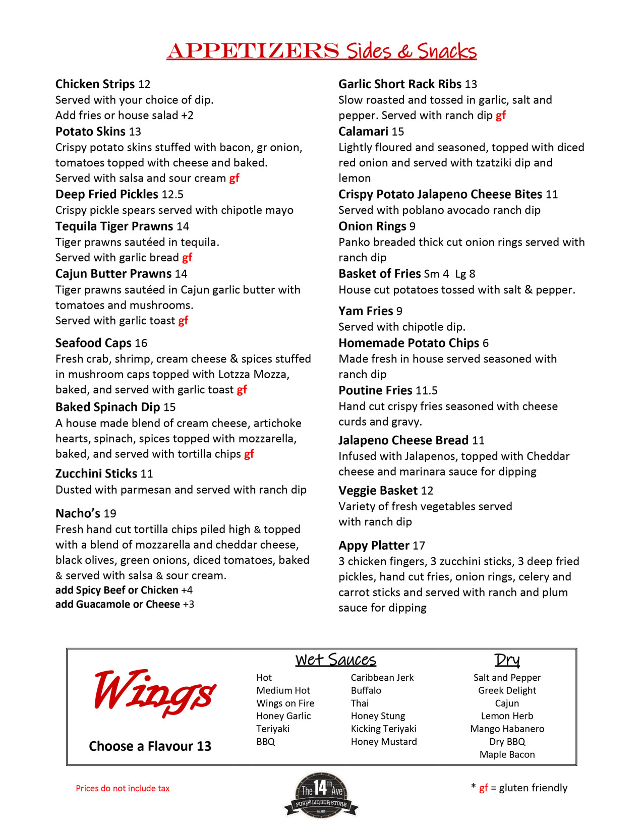 Menu Pub & Liquor Store In Mission